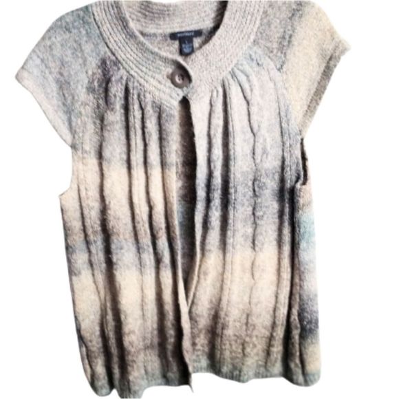 Westbound Sweaters - Westbound Women Multi Color Short Sleeve One Button Cardigan Sweater Sz L